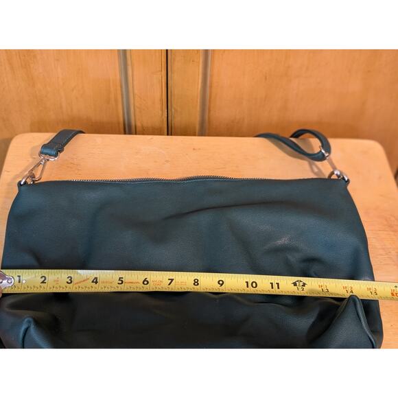 Black Rivet Forest Green Faux Leather Crossbody Top Zip Handbag - Picture 5 of 8